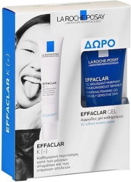 La Roche Posay Effaclar K+ Soin Anti-Oxydation Anti-Sebum 8H Αντιοξειδωτική Φροντίδα Κατά των Ατελειών 40 ml & ΔώροEffaclar Gel Moussant Purifiant 50 ml