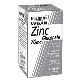Health Aid Zinc Gluconate 70 mg vegan 90 tabs