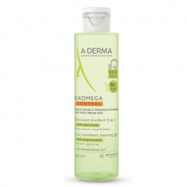 A-Derma Exomega Control Gel 2 en 1 corps et cheveux 200 ml