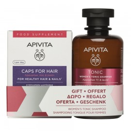 Apivita Caps for Hair 30 caps & Hair Care Shampoo Womens Tonic 250 ml