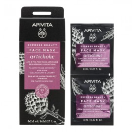 Apivita Express Beauty Face Mask Artichoke AHA & PHA Μάσκα Προσώπου Αγκινάρα για Λάμψη & Λεία Υφή 8 ml