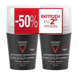Vichy Homme Deo Roll On 72h 50 ml 1+1