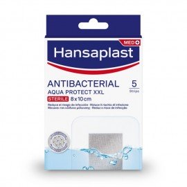 Hansaplast Antibacterial XXL Aqua Protect Sterile 8 x 10cm 5τμχ