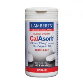 Lamberts CalAsorb Calcium 800 mg plus D3 60 tabs