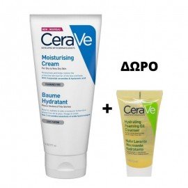 CeraVe Promo Moisturizing Cream 177gr & Δώρο Hydrating Foaming Oil Cleanser 15 ml