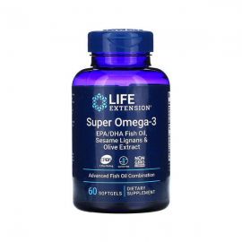 Life Extension Super Omega 3 EPA/DHA Sesame Lignans-Olive 60 softgels