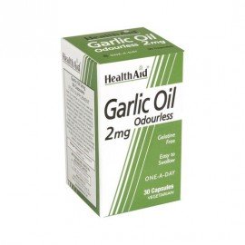 Health Aid Garlic Oil Odourless 2 mg 30 vegan caps