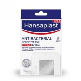 Hansaplast Sensitive Antibacterial XXL MED+ 10 x 8 cm 5 τμχ