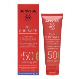 Apivita Bee Sun Safe Hydra Fresh Tinted Face Gel-Cream Marine Algae & Propolis SPF50 50ml