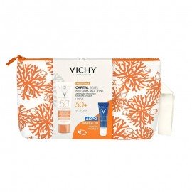 Vichy Pouch Capital Soleil Anti Spot 3in 1 Spf 50+ 50 ml & Mineral 89 Probiotic 10ml