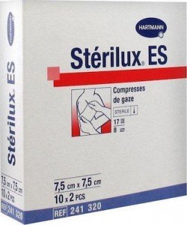 Hartmann Sterilux ES αποστειρωμένη 17 κλωστών, 16πλή 17x30cm 12τμχ