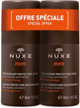 Nuxe Men Αποσμητικό Roll-On 24h 2x50ml – Χωρίς Αλουμίνιο, Μακράς Δι...
