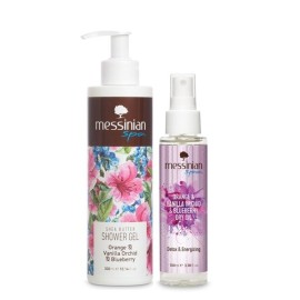 Messinian Spa Dry Body Oil Orange, Vanilla Orchid & Blueberry 100ml & GIFT Shower Gel Orange, Vanilla Orchid & Blueberry 300ml