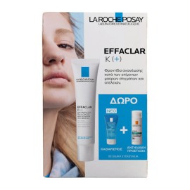 La Roche-Posay Promo Effaclar K(+) Oily Skin Cream Κρέμα Προσώπου με Αντιοξειδωτική Δράση, 40ml & Δώρο Effaclar Gel Αφρώδες Τζελ Καθαρισμού, 50ml & Anthelios Oil Correct SPF50+ Αντηλιακό Προσώπου, 3ml, 1σετ
