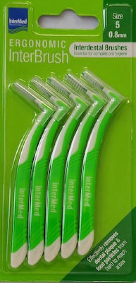 Intermed Ergonomic InterBrush Size 5 Interdental Brushes Green 5pcs.