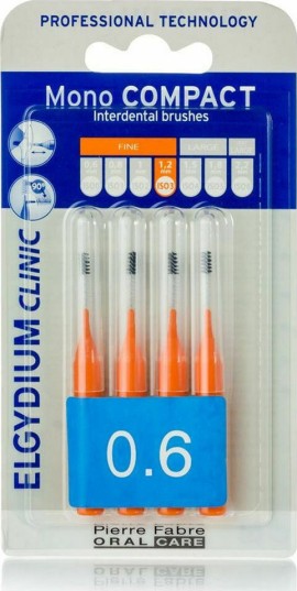 Elgydium Clinic Monocompact, Interdental Brushes 0.6mm 4pcs