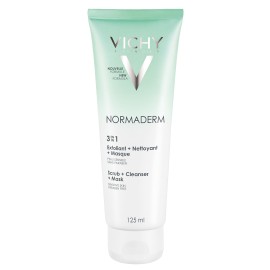 Vichy Normaderm 3 in 1 Απολέπιση, Καθαρισμός, Μάσκα Προσώπου 125 ml