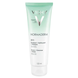 Vichy Normaderm 3 in 1 Απολέπιση, Καθαρισμός, Μάσκα Προσώπου 125 ml