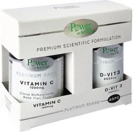 Power of Nature Platinum Range Vitamin C 1000 mg 30 tablets + Gift Vitamin D-vit 3 2000 IU 20 tablets