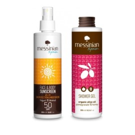 Messinian Spa Promo Face & Body Sunscreen SPF50 250ml & ΔΩΡΟ Shower Gel Pomegranate Honey 300ml