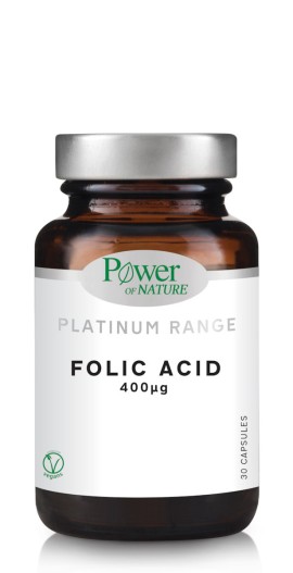 Power of Nature Platinum Range Folic Acid 400 µg 30 herbal capsules