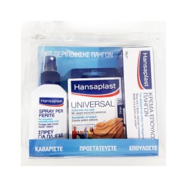 Hansaplast Κιτ Περιποίησης Πληγών Hansaplast Σπρέι για Πληγές 100ml + Hansaplast Universal 20 Strips + Hansaplast Κρέμα Επούλωσης Πληγών 50gr
