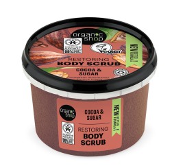 Natura Siberica-Organic Shop, Scrub Σώματος Αποκατάστασης, Σοκολάτα & Ζάχαρη, 250ml