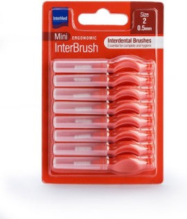 Intermed Ergonomic InterBrush Mini Size 2 Interdental Brushes Red 8pcs.