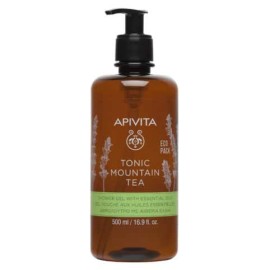 Apivita Tonic Mountain Tea Shower gel with essential oils Eco Pack 500 ml