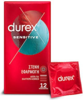 Durex Sensitive Thin Condoms with Tight Fit 12 pcs