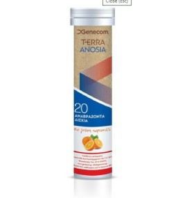 Genecom Terra Anosia Dietary Supplement for Immune Orange Flavor 20 Effervescent Tablets