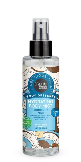 Organic Shop Body Desserts Coconut Milk, Moisturizing Body Mist, 200 ml