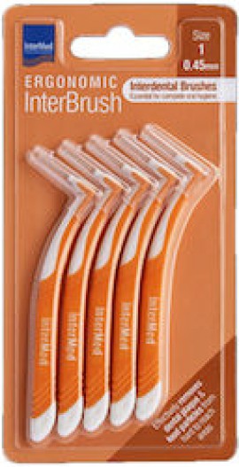 Intermed Ergonomic InterBrush Size 1 Interdental Brushes Orange 5pcs.