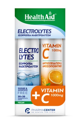 Health Aid Electrolytes 20 αναβράζοντα δισκία & Vitamin C 1000mg Γε...