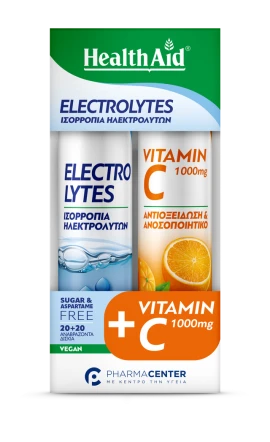 Health Aid Electrolytes 20 αναβράζοντα δισκία & Vitamin C 1000mg Γε...