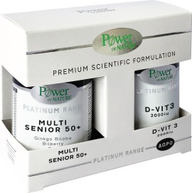 Power of Nature Platinum Range Multi Senior 50+ 30 tablets & Gift D-Vit3 2000 IU 20 tablets