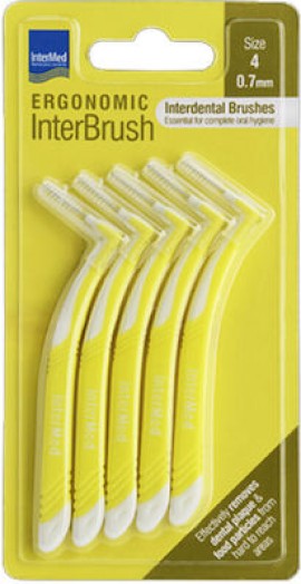 Intermed Ergonomic InterBrush Size 4 Interdental Brushes Yellow 5pcs.