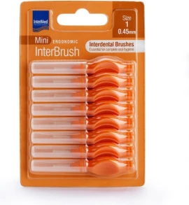 Intermed Ergonomic InterBrush Mini Size 1 Μεσοδόντια Βουρτσάκια Ποροκαλί 8τμχ.
