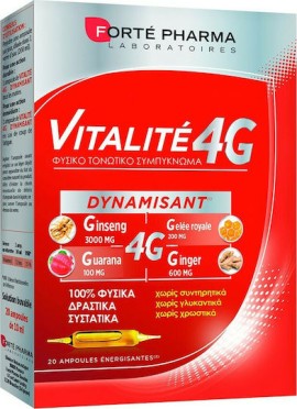 Forte Pharma Vitalite 4G Dynamisant 20 + 10 ampoules x 10 ml (50% Δωρεάν Προϊόν)