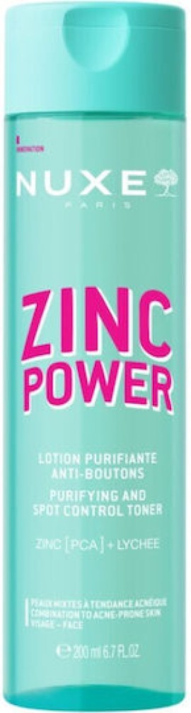 Nuxe Zinc Power Lotion Τόνωσης Προσώπου 200ml – Λοσιόν Εξισορρόπηση...