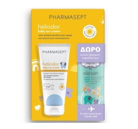 Pharmasept Heliodor Baby Sun Cream SPF50 100 ml + Δώρο Baby Care Mild Bath 100 ml