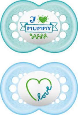 MAM I LOVE MUMMY / DADDY SILICONE DIPPLE 16+ x2