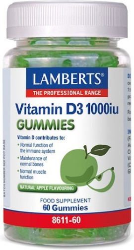 Lamberts Vitamin D3 1000 IU 60 ζελεδάκια