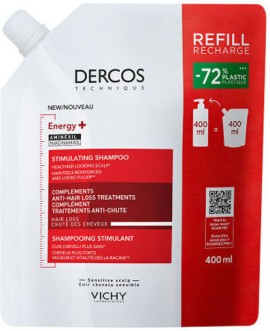 Vichy Dercos Energy+ Stimulating Shampoo Σαμπουάν για την Τριχόπτωση Refill 400 ml