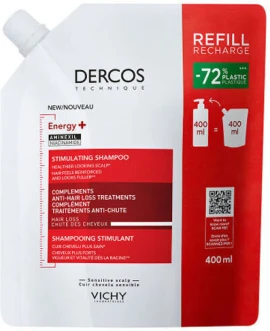 Vichy Dercos Energy+ Stimulating Shampoo Σαμπουάν για την Τριχόπτωση Refill 400 ml