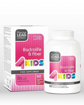 Pharmalead 4 Kids Bactrolife & Fiber Βακτηριακά Στελέχη και Φυτικές ίνες Γεύση Φράουλα 60 ζελεδάκια