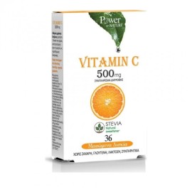 Power of Nature Vitamin c 500mg Σtevia 36 Mασώμενα Δισκία