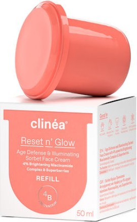 Clinéa Reset n Glow Age Defense & Illuminating Sorbet Face Cream Refill Κρέμα Προσώπου Αντιγήρανσης & Λάμψης 50 ml