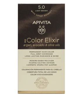 Apivita My Color Elixir Μόνιμη Βαφή Μαλλιών No 5.0 Καστανό Ανοιχτό