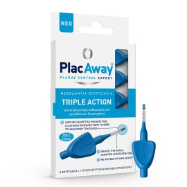 Plac Away Interdental Brushes Triple Action 0.6 mm IS0 3 Blue 6 pcs